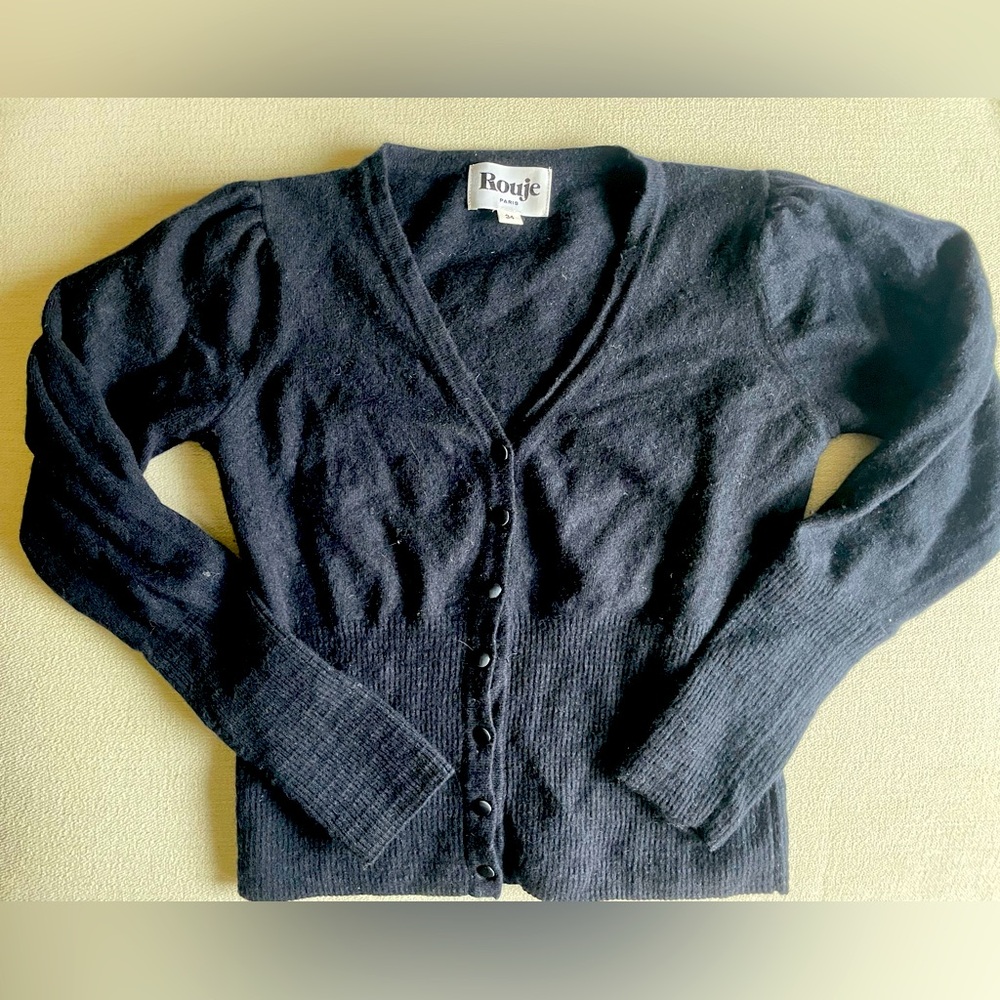 Rouje Black Cardigan Sweater FR 34 US2